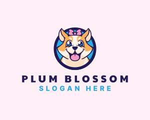 Pet Dog Ribbon Grooming logo design