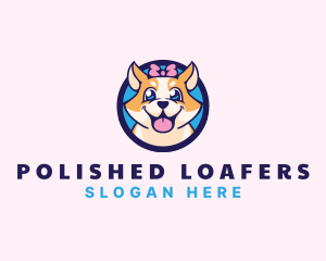 Pet Dog Ribbon Grooming logo design