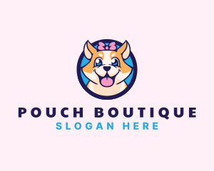 Pet Dog Ribbon Grooming logo design