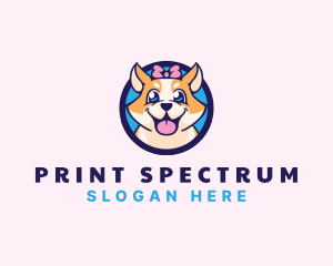 Pet Dog Ribbon Grooming logo design