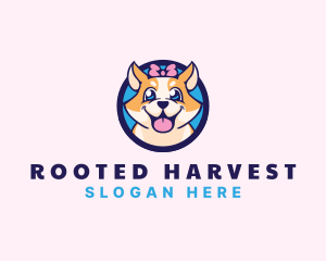 Pet Dog Ribbon Grooming logo design