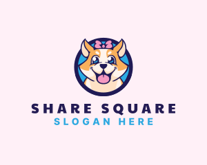 Pet Dog Ribbon Grooming logo design