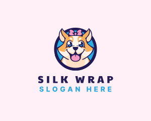 Pet Dog Ribbon Grooming logo design