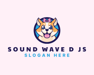 Pet Dog Ribbon Grooming logo design