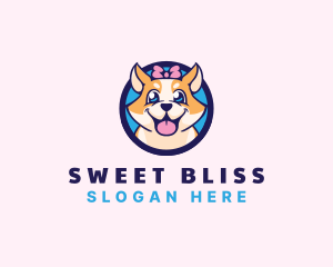 Pet Dog Ribbon Grooming logo design