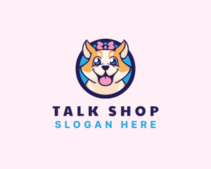 Pet Dog Ribbon Grooming logo design