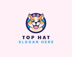 Pet Dog Ribbon Grooming logo design