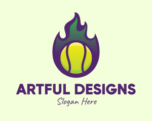 Flame Tennis Ball logo design