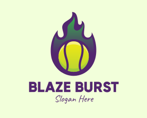 Flame Tennis Ball logo design