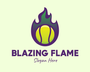 Flame Tennis Ball logo design
