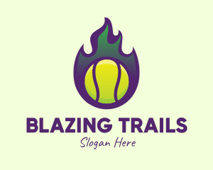 Flame Tennis Ball logo design