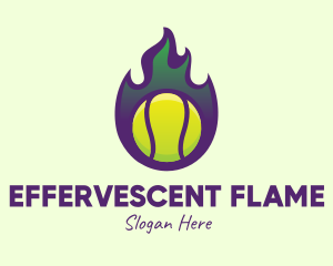 Flame Tennis Ball logo design