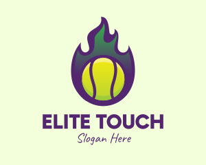 Flame Tennis Ball logo design