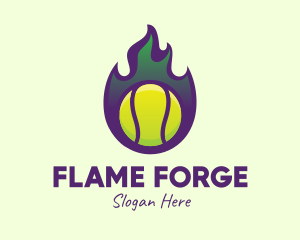 Flame Tennis Ball logo design