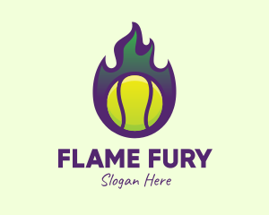 Flame Tennis Ball logo design