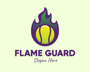 Flame Tennis Ball logo design