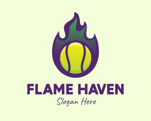 Flame Tennis Ball logo