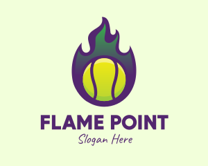 Flame Tennis Ball logo design