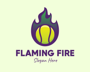 Flame Tennis Ball logo design