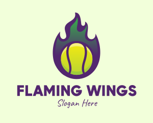 Flame Tennis Ball logo design