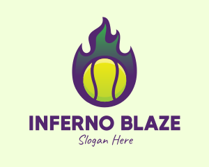 Flame Tennis Ball logo design