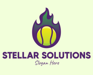 Flame Tennis Ball logo design