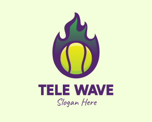 Flame Tennis Ball logo design