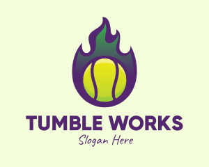 Flame Tennis Ball logo design