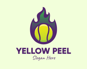 Flame Tennis Ball logo design