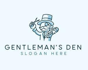 Barbershop Gentleman Stylist logo design