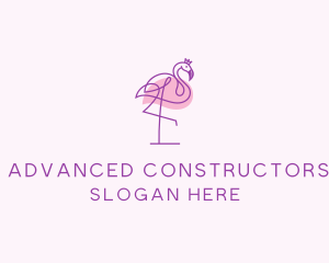 Princess Flamingo Monoline  logo design