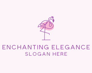 Princess Flamingo Monoline  logo design