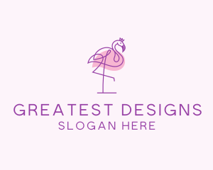 Princess Flamingo Monoline  logo design