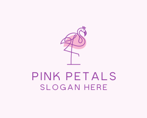 Princess Flamingo Monoline  logo design