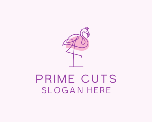 Princess Flamingo Monoline  logo design