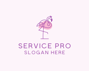 Princess Flamingo Monoline  logo design