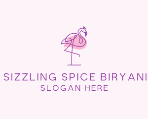 Princess Flamingo Monoline  logo design