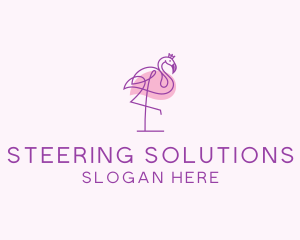 Princess Flamingo Monoline  logo design