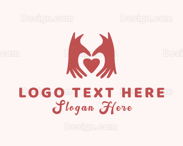 Valentine Heart Hands Logo