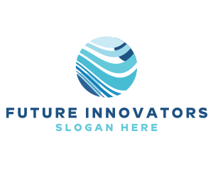 Modern Global Wave Innovation logo design