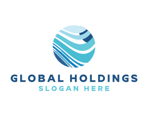 Modern Global Wave Innovation logo design