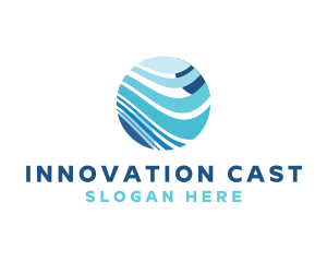 Modern Global Wave Innovation logo design