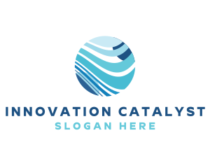 Modern Global Wave Innovation logo design