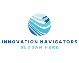 Modern Global Wave Innovation logo design