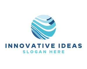 Modern Global Wave Innovation logo design