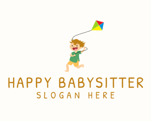 Kite Playing Boy  logo design