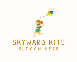 Kite Playing Boy  logo design