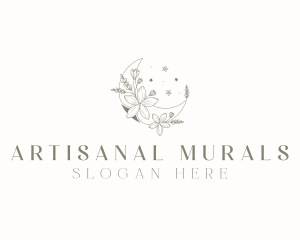 Floral Moon Decor  logo design