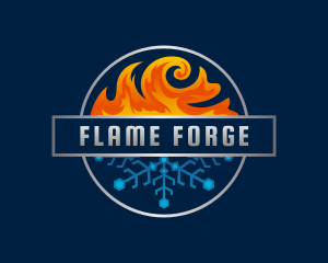 Fire Snowflake Hvac logo design