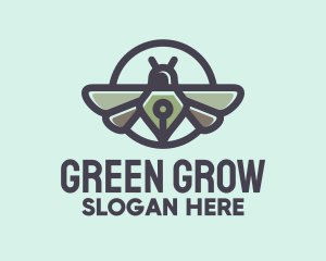 Green Circuit Bug logo design